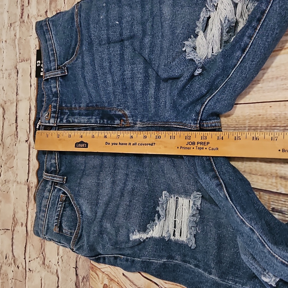Fashion Nova High Waisted DIY Bermula Jean Jorts Rough Edge Size 13 - Picture 6 of 7